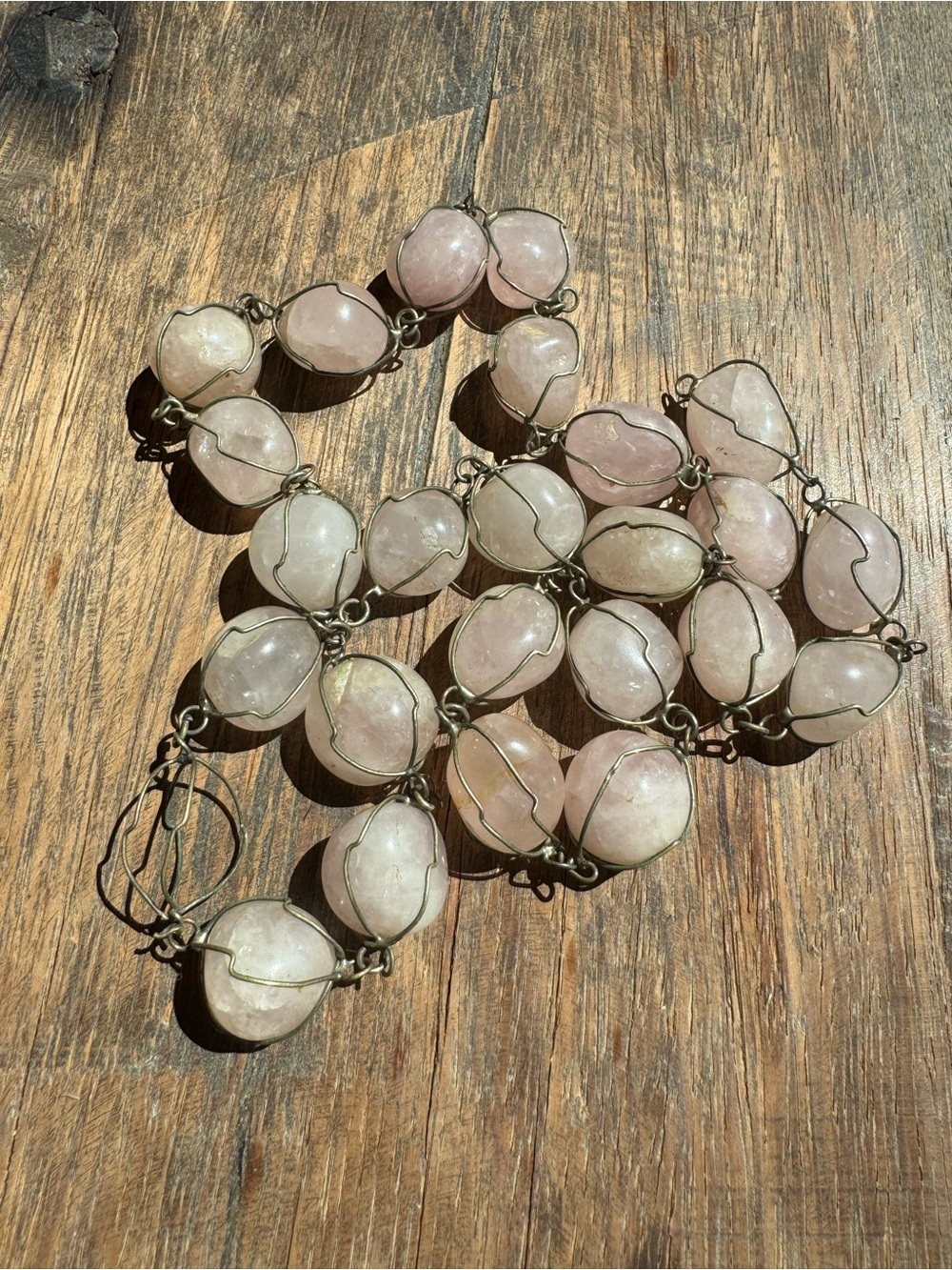 Vintage rose quartz beads for parts